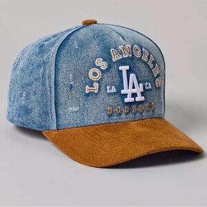 Mitchell & Ness L.A. Dodgers Blue & Brown Denim Adjustable Baseball Hat